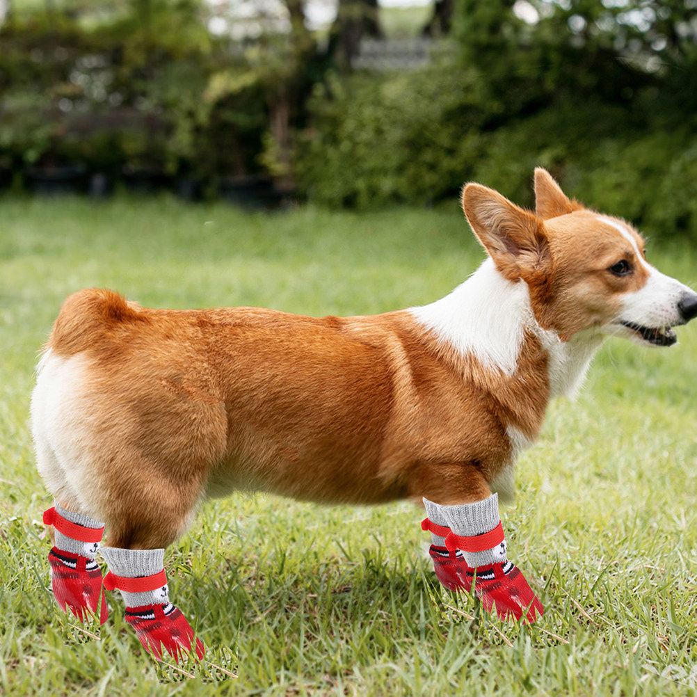 Dog Booties Paw Protector - 4Pcs Pet Waterproof Dog Socks Cotton