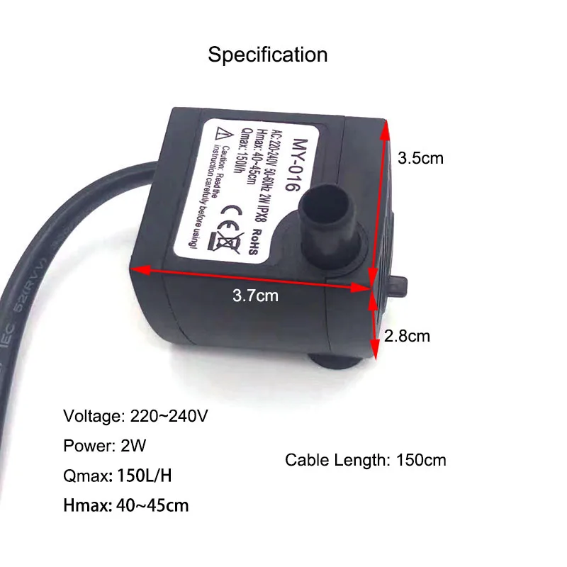 220~240V Ultra-Quiet Submersib - Fish Tank Filter Pump 리뷰 및 가격