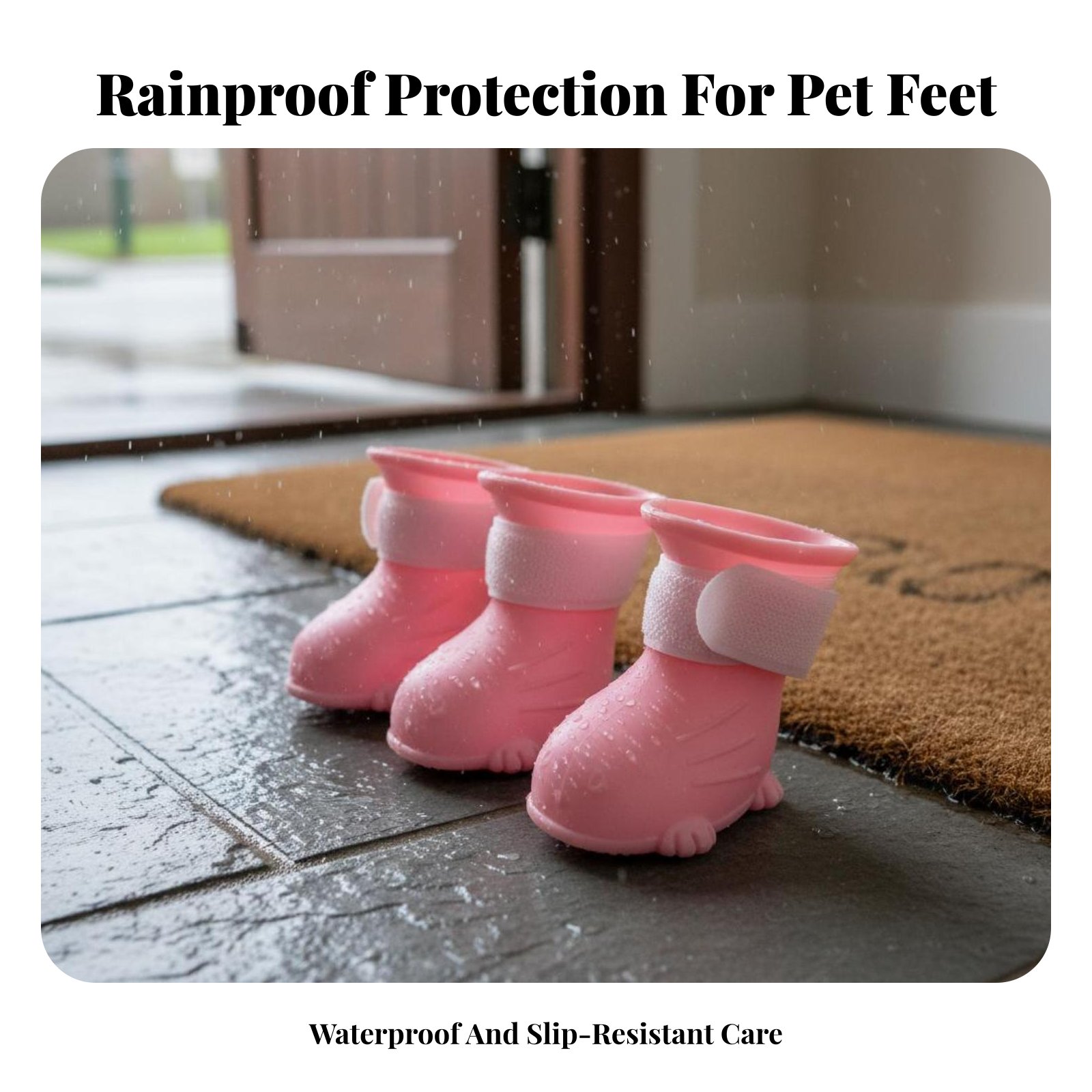 4 Pieces Dog Rain Boots Non-Sl - Dog Booties Paw Protector 리뷰 및 가격