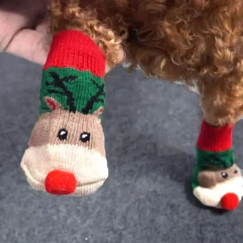 4pcs Christmas Winter Pet Dog  - Dog Booties Paw Protector 리뷰 및 가격