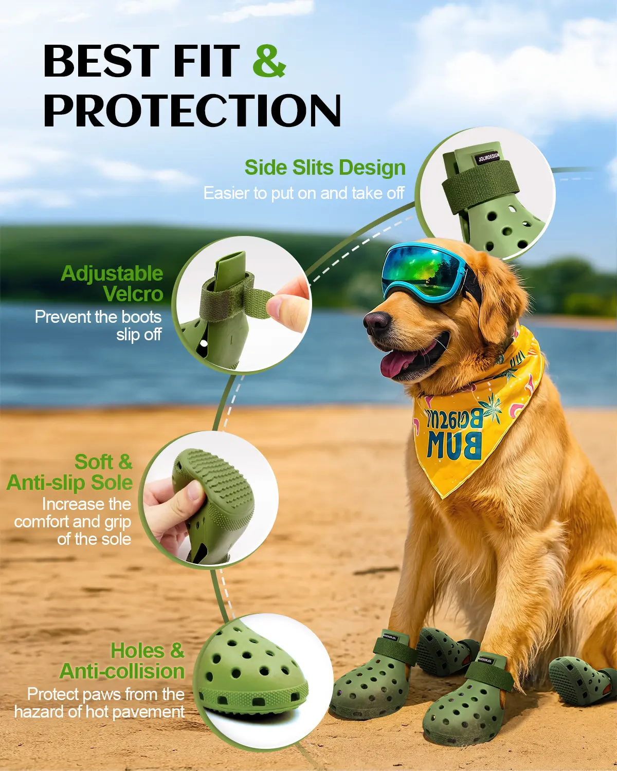 Dog Shoes for Hot Pavement - D - Dog Booties Paw Protector 리뷰 및 가격