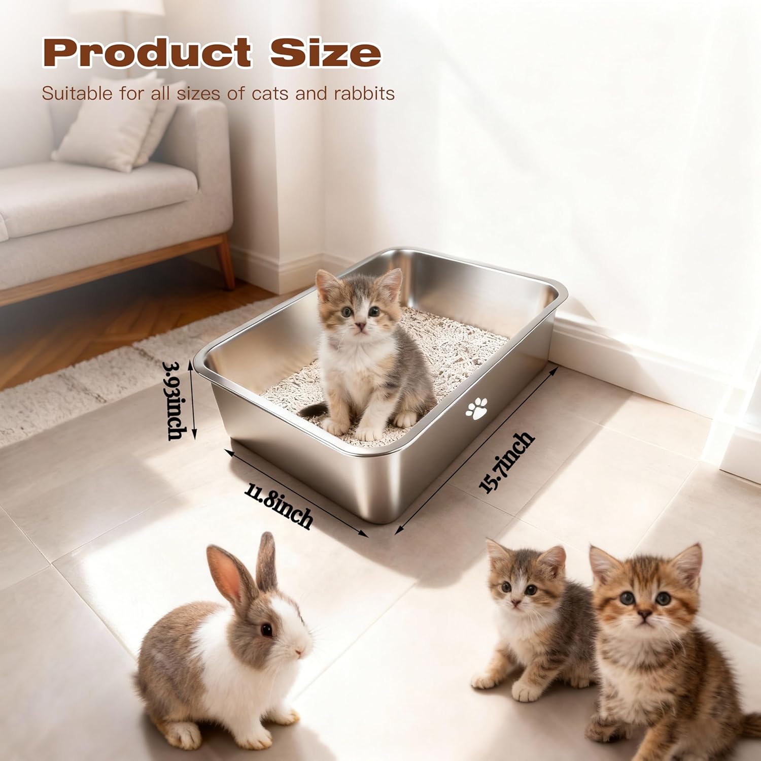 Stainless Steel Cat Litter Box - Pet X Supplies & Tack Howell Photos 리뷰 및 가격
