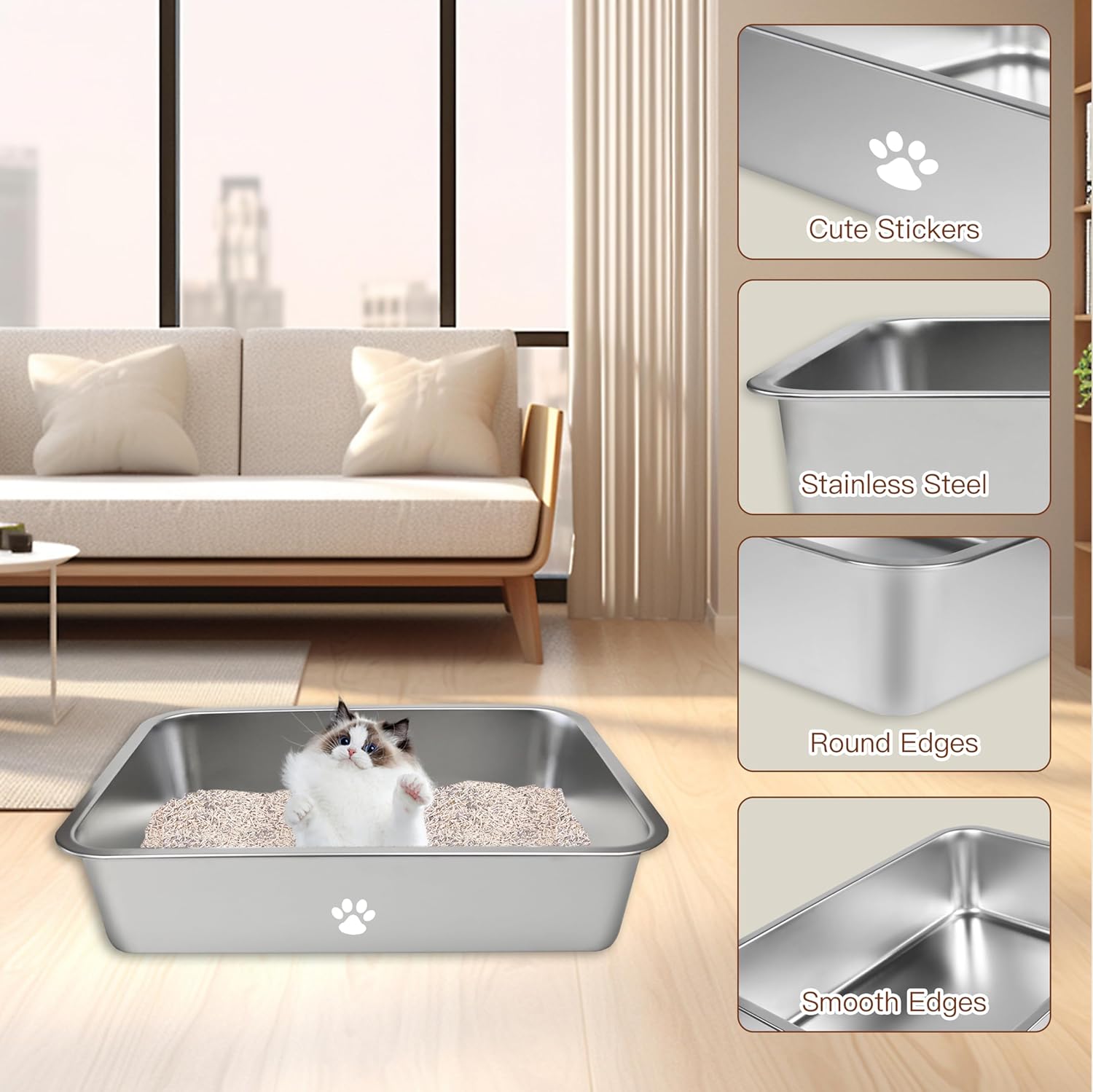 Stainless Steel Cat Litter Box - Pet X Supplies & Tack Howell Photos 리뷰 및 가격