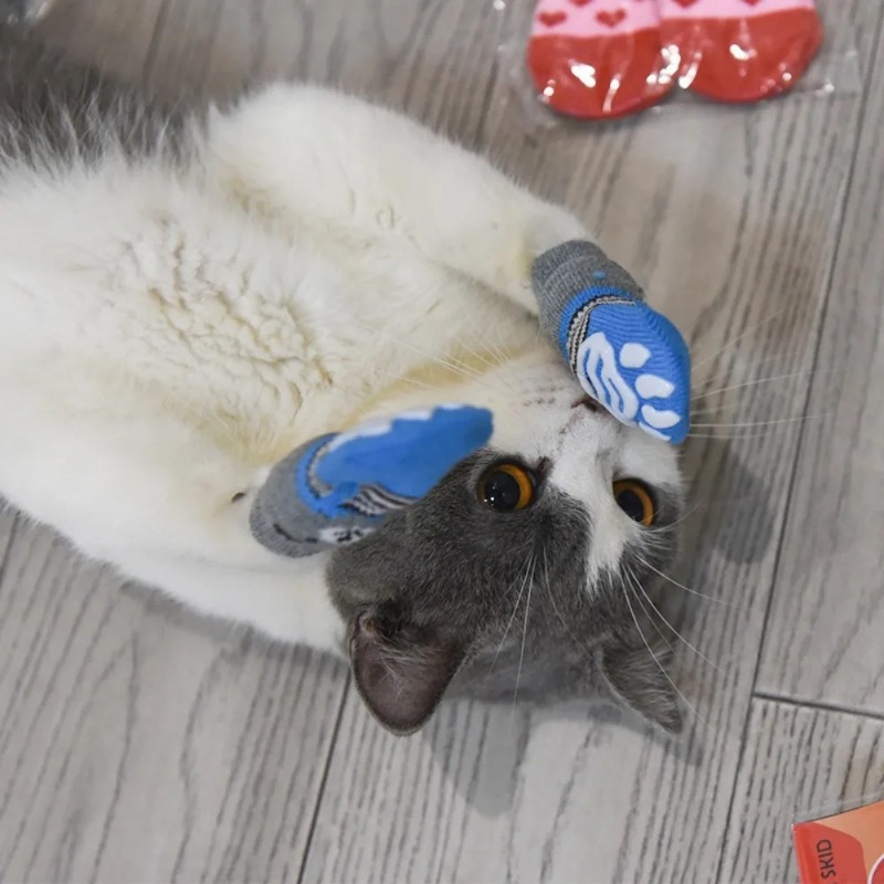 4Pcs Winter Pet Dog Socks Anti - Dog Booties Paw Protector 리뷰 및 가격