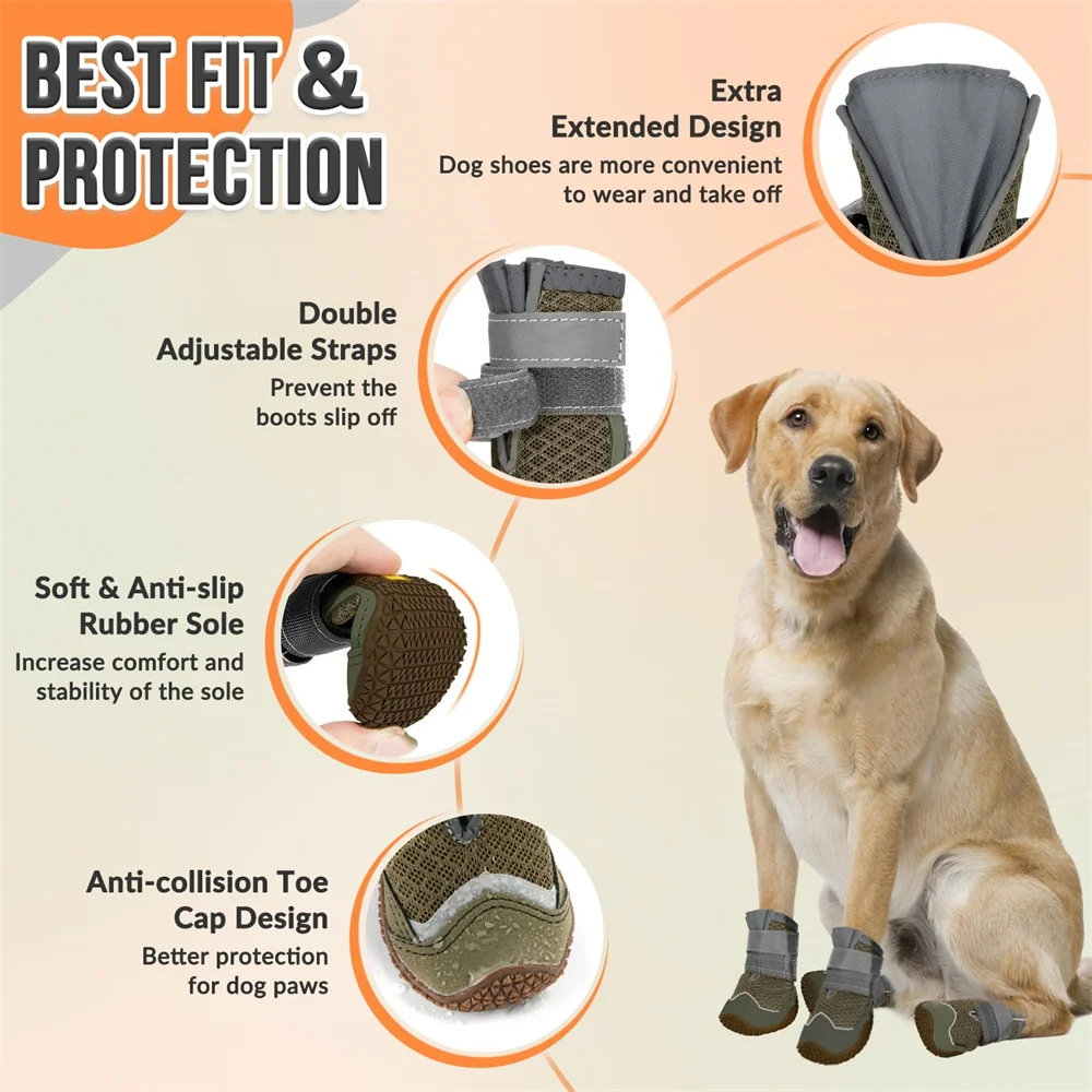 Dog Shoes Breathable Anti Slip - Dog Booties Paw Protector 리뷰 및 가격